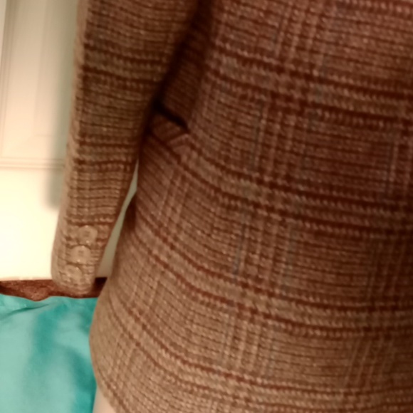 CASA DE LANA BROWN WOOL TWEED BLAZER, SIZE 5/6 - Picture 5 of 12